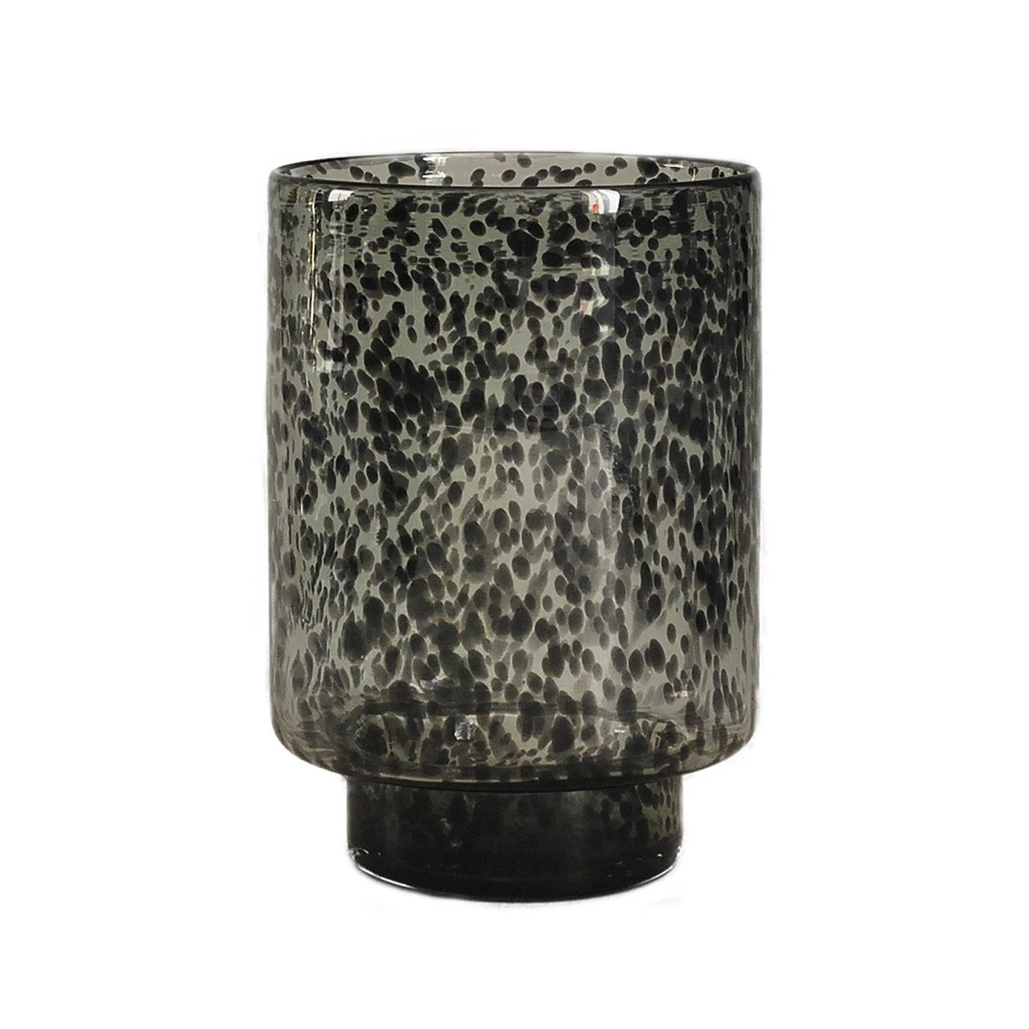 Bloemenvaas Black Cheetah Handgeblazen - H 25 X D 17,5 Cm 1 Bloemenvaas Black Cheetah Handgeblazen - H 25 X D 17,5 Cm