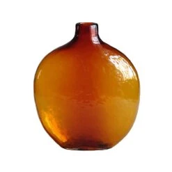 Bloemenvaas Cognac Handgeblazen - 26 X 11,5 X 30 Cm