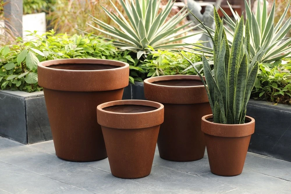 Fibre Clay Pot - 37 X 37 X 38 Cm 2 Fibre Clay Pot - 37 X 37 X 38 Cm - Afbeelding 2