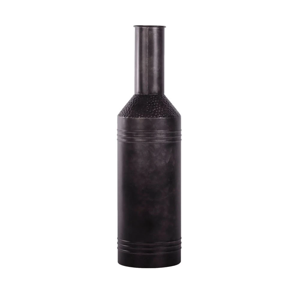 Fles Metaal Rustique Black - H 68 X D 18 Cm 1 Fles Metaal Rustique Black - H 68 X D 18 Cm