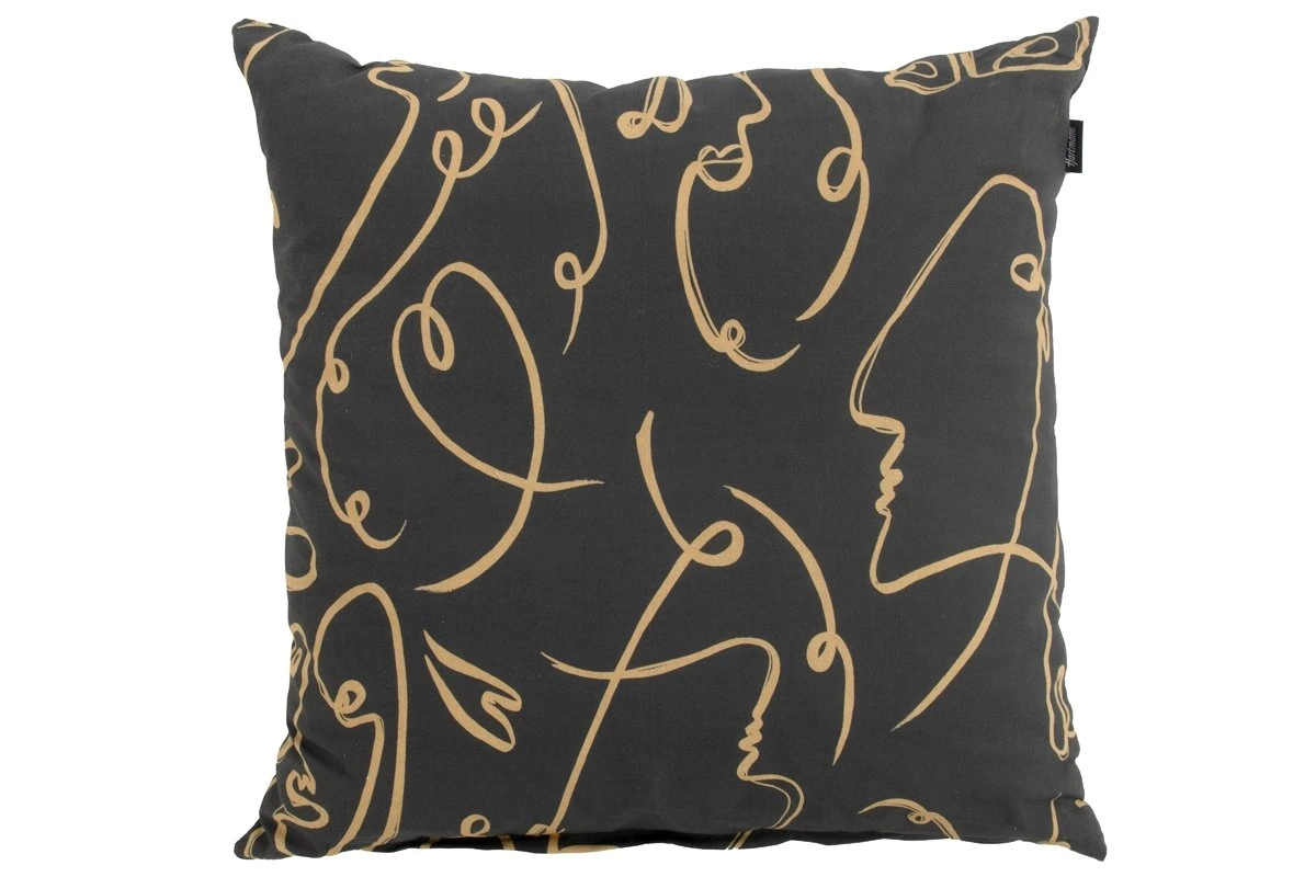 Hartman Faces Black Sierkussen 50x50x16 1 Hartman Faces Black Sierkussen 50x50x16