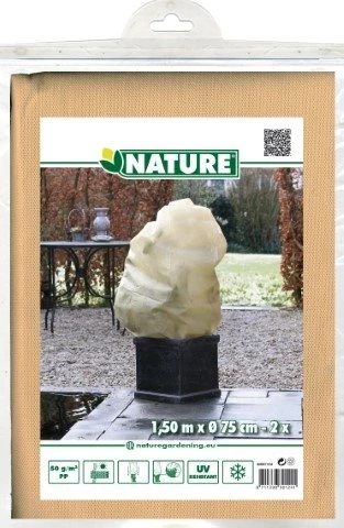 Nature Winterafdekhoes Met Koord Beige Ø75cmx1,50m 50 G/m² Set à 2 Stuks 1 Nature Winterafdekhoes Met Koord Beige Ø75cmx1,50m 50 G/m² Set à 2 Stuks