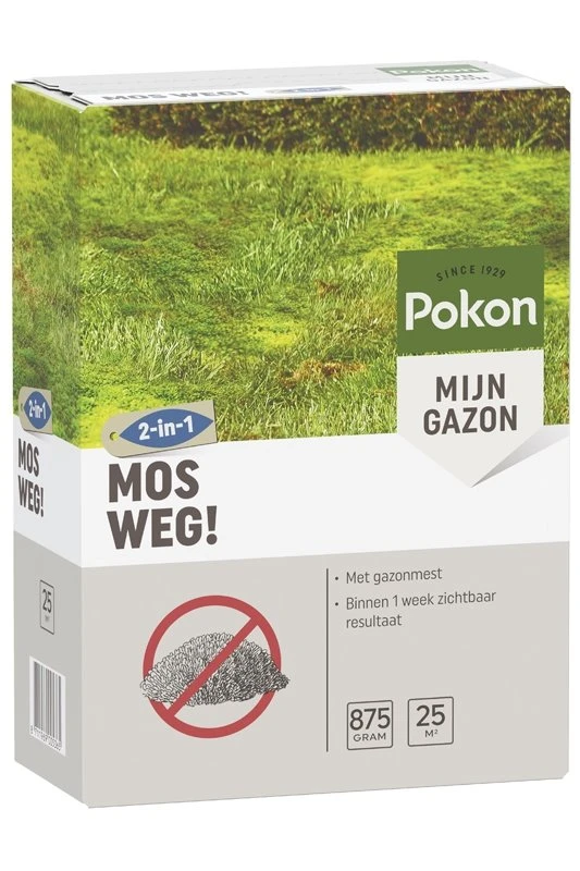 Pokon Mos Weg! 875gr Voor 25m² 1 Pokon Mos Weg! 875gr Voor 25m²
