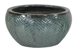 Portly Bowl Fishbone Moss Green - Ø 40 X H 21,5 Cm