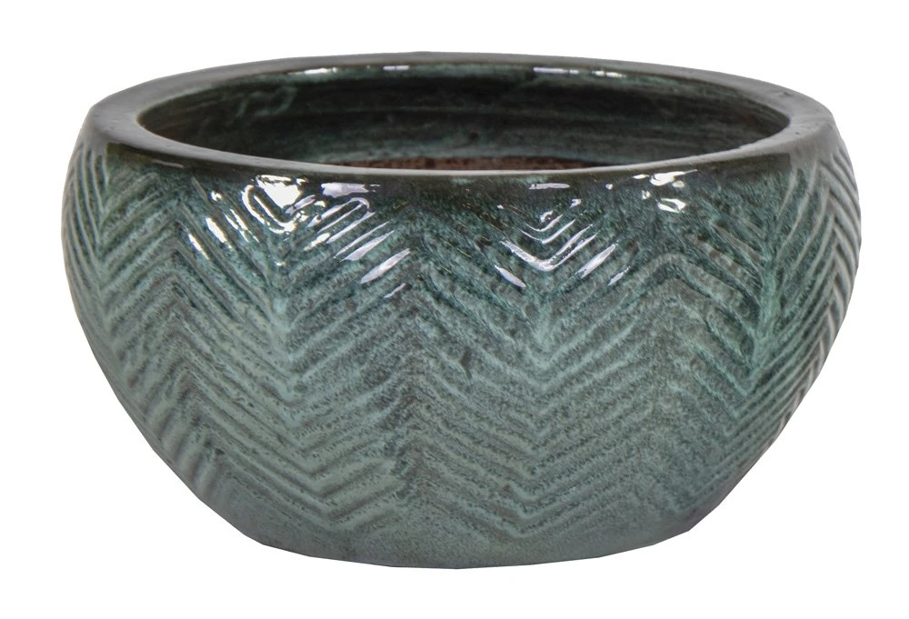 Portly Bowl Fishbone Moss Green - Ø 40 X H 21,5 Cm 1 Portly Bowl Fishbone Moss Green - Ø 40 X H 21,5 Cm
