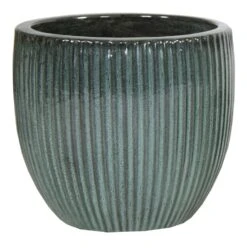 Portly Egg Rib Moss Green - Ø 20 X H 18 Cm