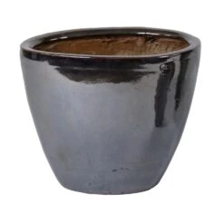Pot Grace Oval High Bronze − B 37 X D 26 X H 31 Cm