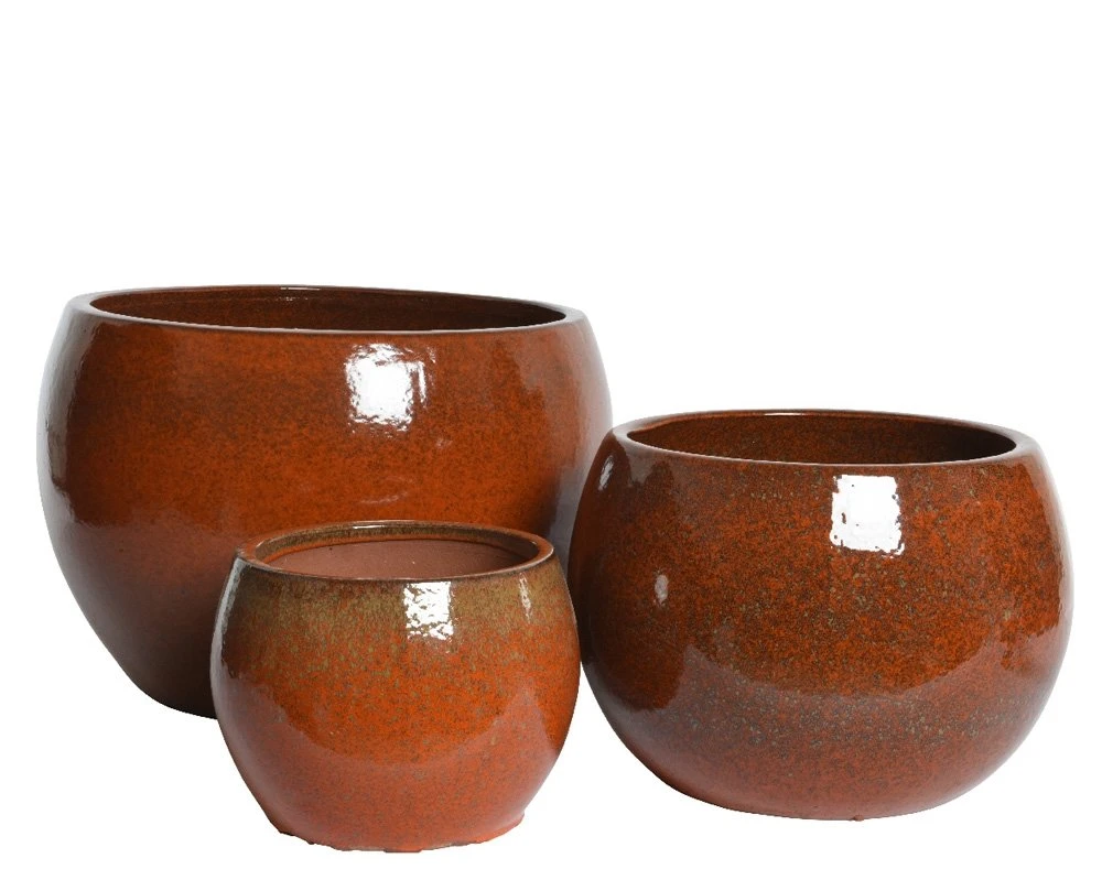 Pot Luca Oranje - Ø 31 X H 23 Cm 3 Pot Luca Oranje - Ø 31 X H 23 Cm - Afbeelding 3