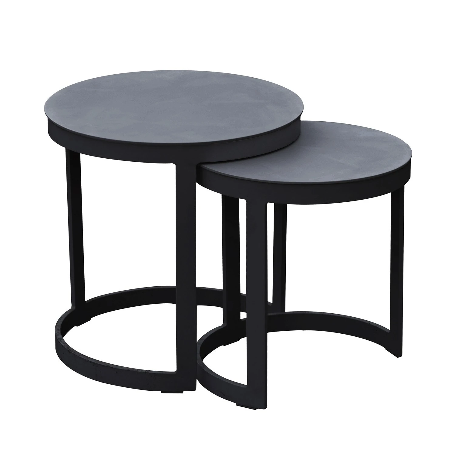Royal Seasons Aluminium Bijzettafels Zwart - Set Van 2 1 Royal Seasons Aluminium Bijzettafels Zwart - Set Van 2