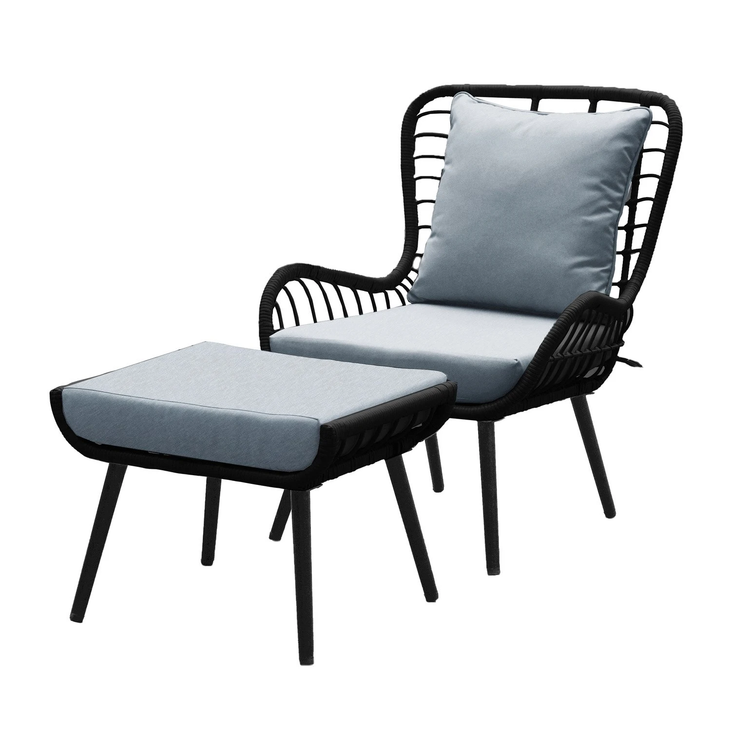 Royal Seasons COCOON Vlinderstoel Met Voetensteun Zwart 1 Royal Seasons COCOON Vlinderstoel Met Voetensteun Zwart