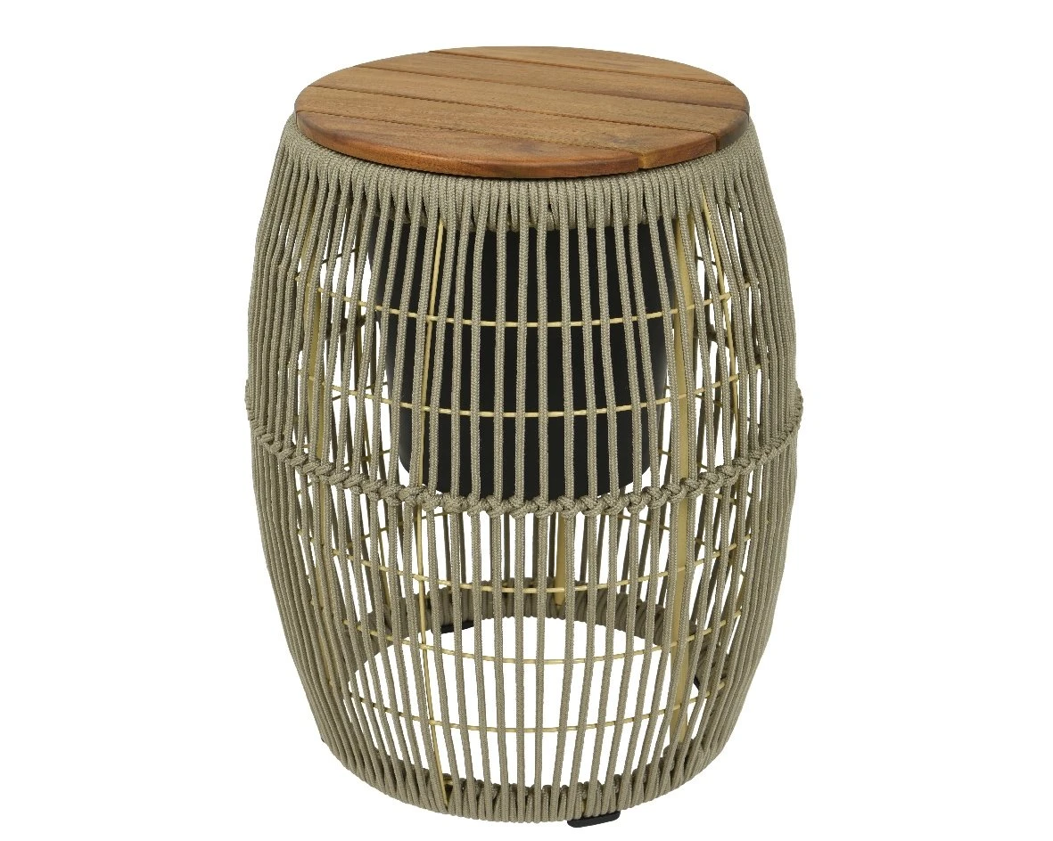 Seville Bijzet Tuintafel Beige - Ø 40 X H 49 Cm 1 Seville Bijzet Tuintafel Beige - Ø 40 X H 49 Cm