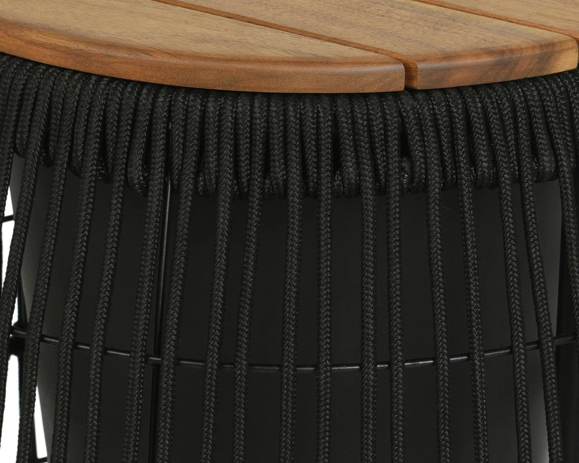 Seville Bijzet Tuintafel Zwart - Ø 40 X H 49 Cm 2 Seville Bijzet Tuintafel Zwart - Ø 40 X H 49 Cm - Afbeelding 2