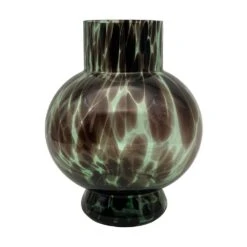 Vaas Glas Green Leopard - Ø 18 X H 22 Cm
