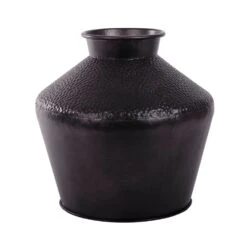 Vaas Metaal Rustique Black - H 39 X D 40 Cm